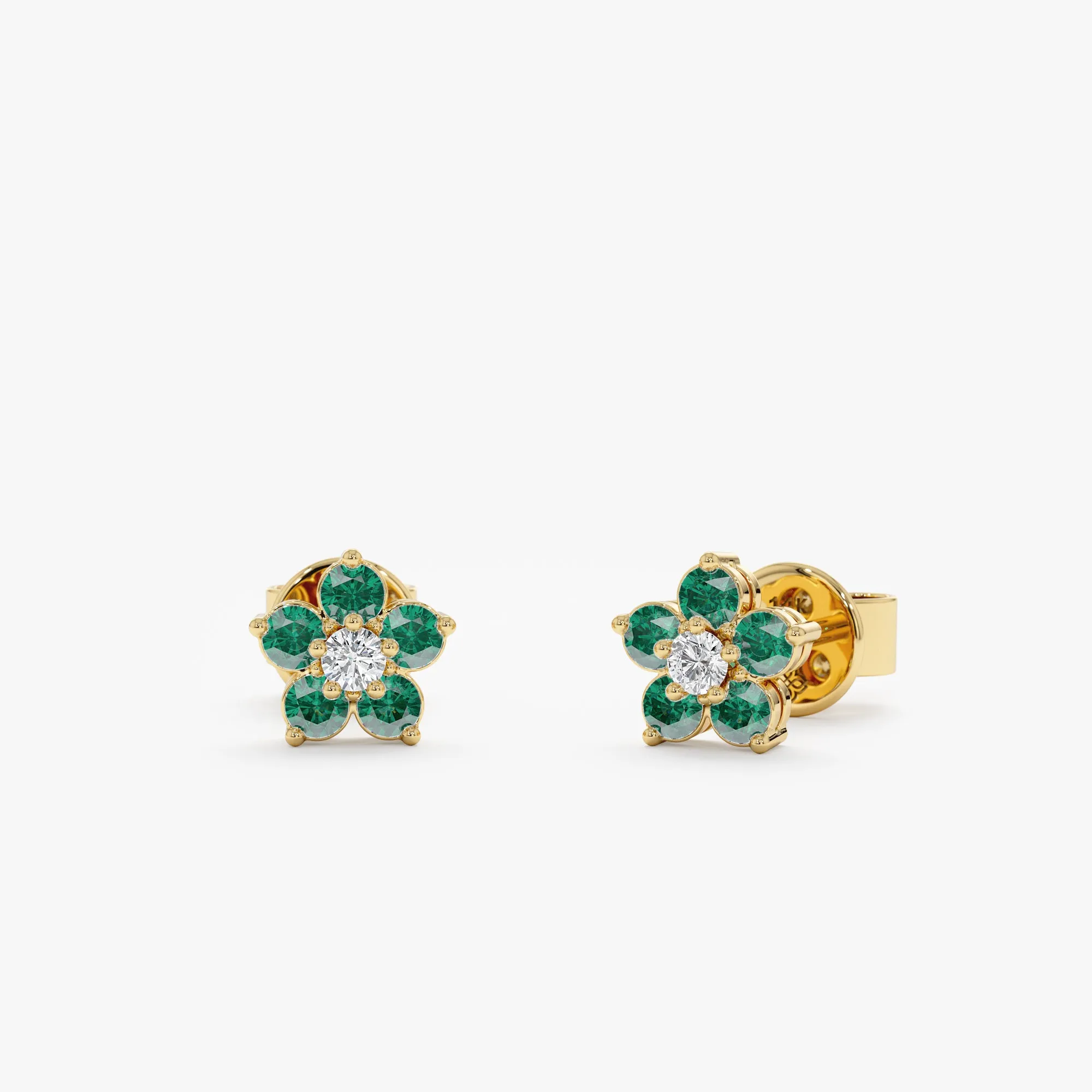Emerald Flower Studs, Alondra