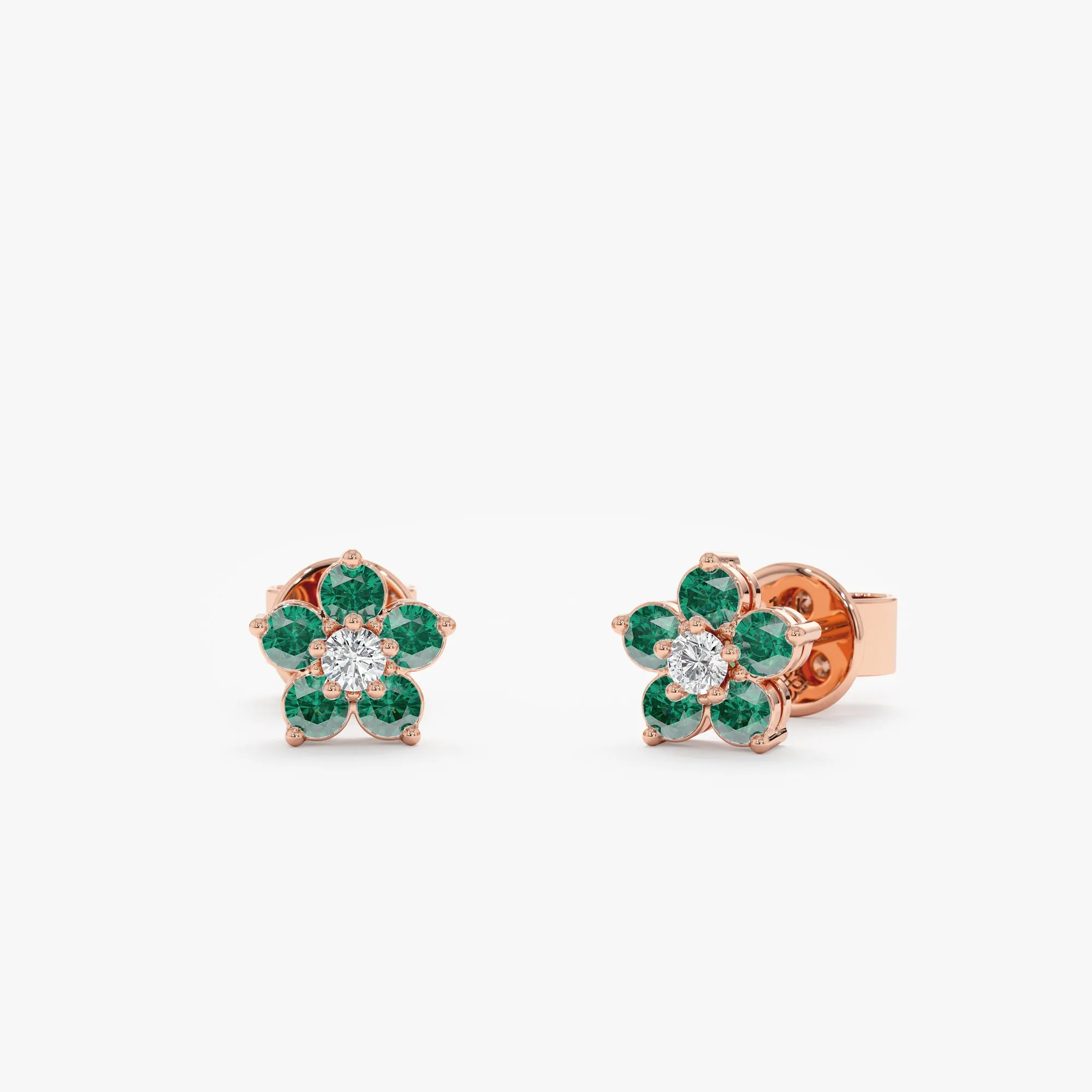 Emerald Flower Studs, Alondra