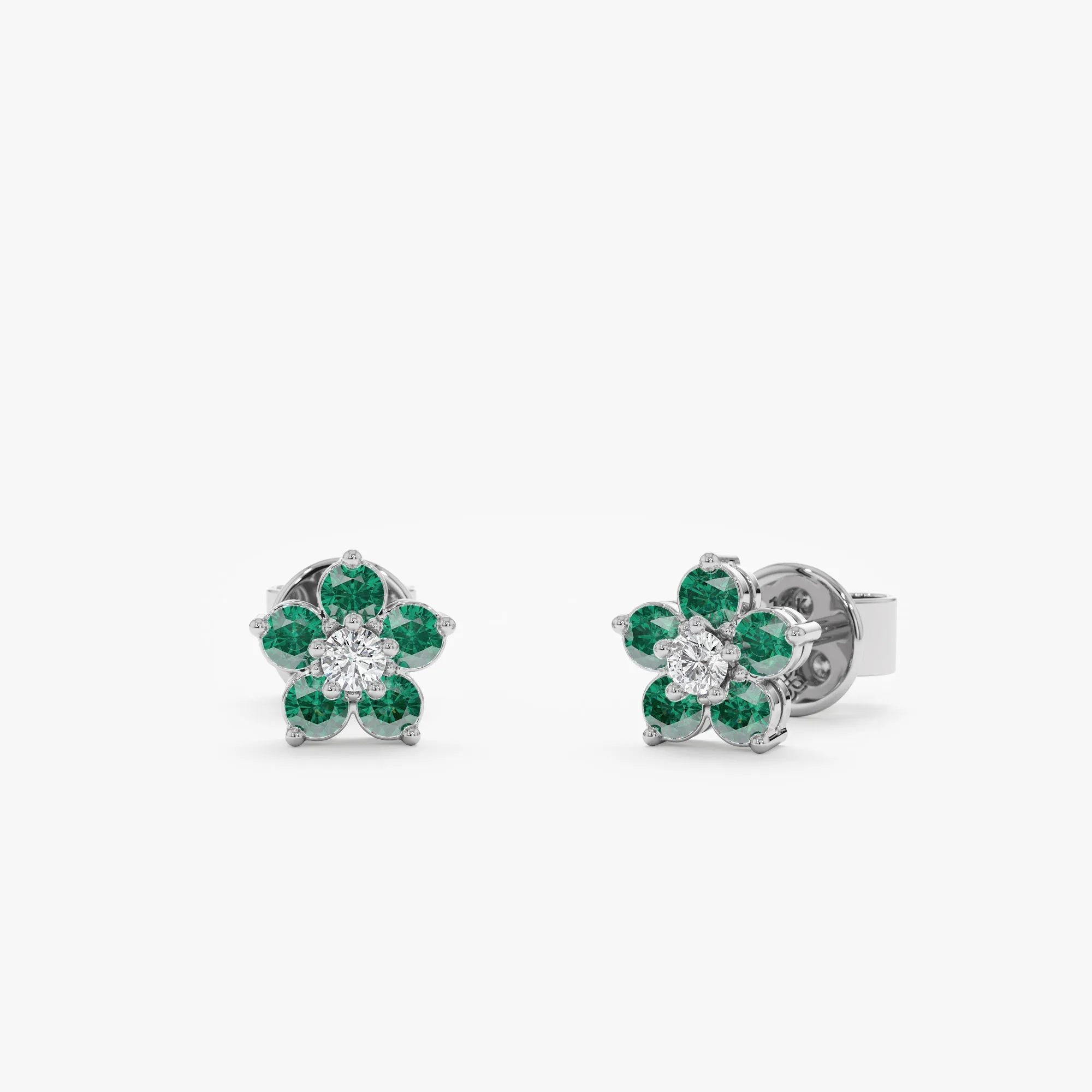 Emerald Flower Studs, Alondra