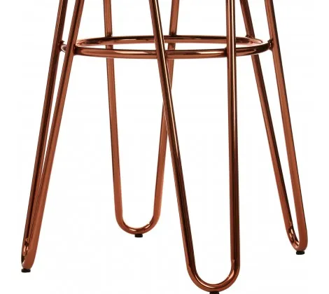 Faux Fur & Rose Gold Finish Stool
