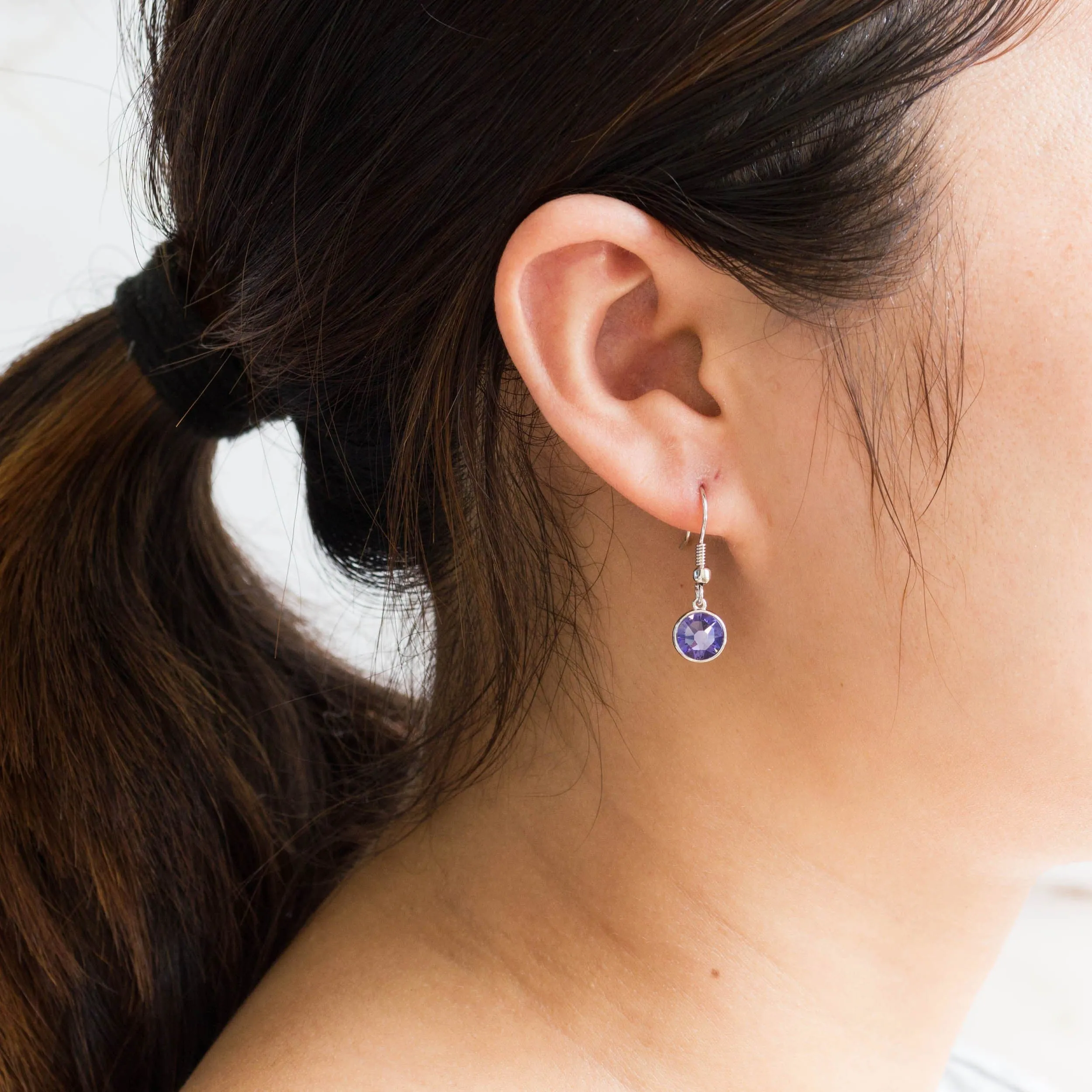 February (Amethyst) Birthstone Necklace & Drop Earrings Set Created with Zircondia® Crystals