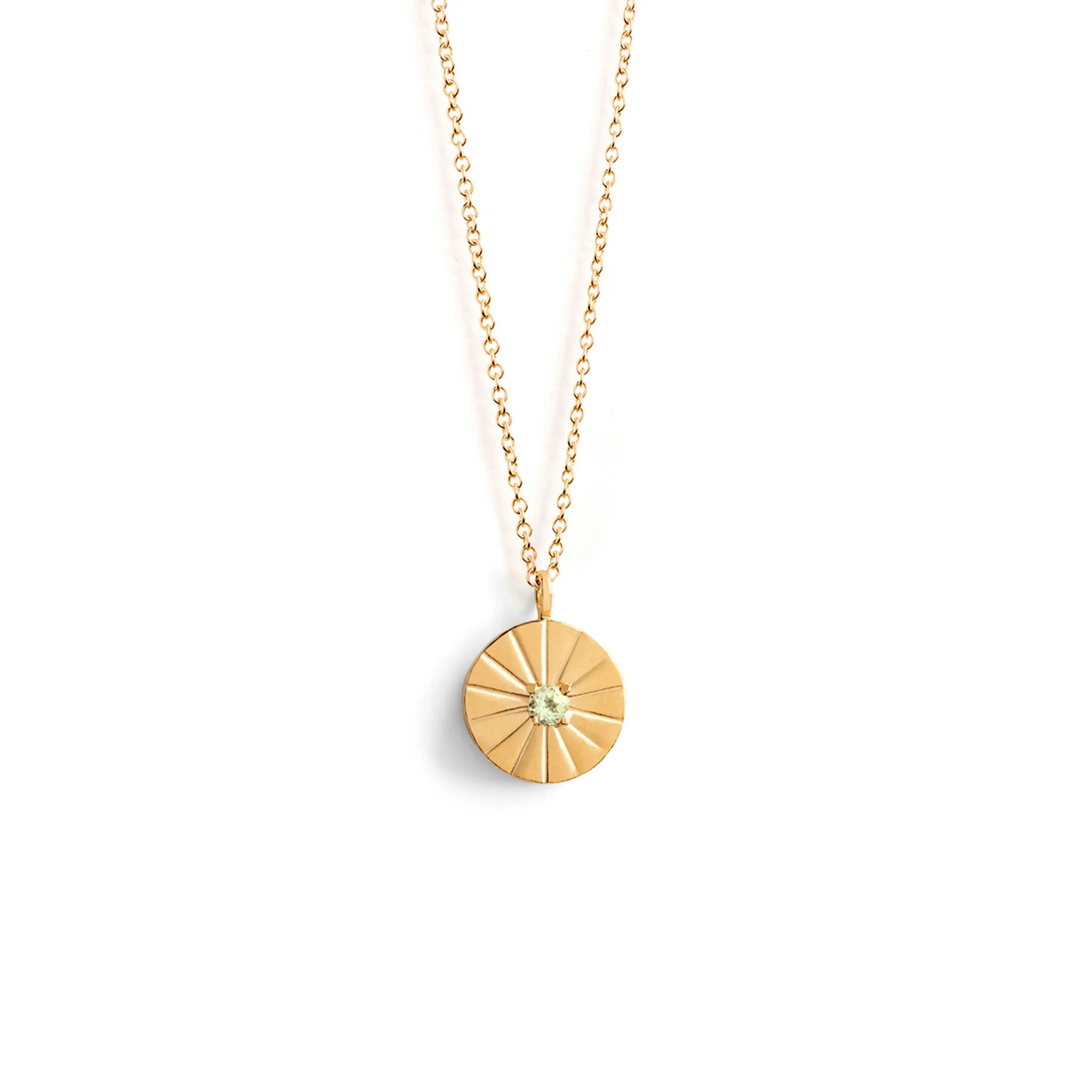 February Amethyst Mini Sundial Birthstone Necklace