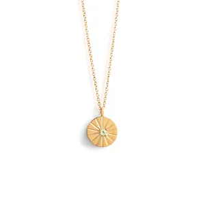 February Amethyst Mini Sundial Birthstone Necklace