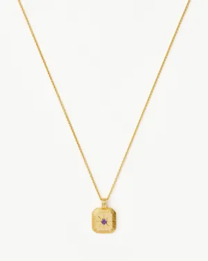 February Birthstone Pendant Necklace | 18k Gold Vermeil/Amethyst