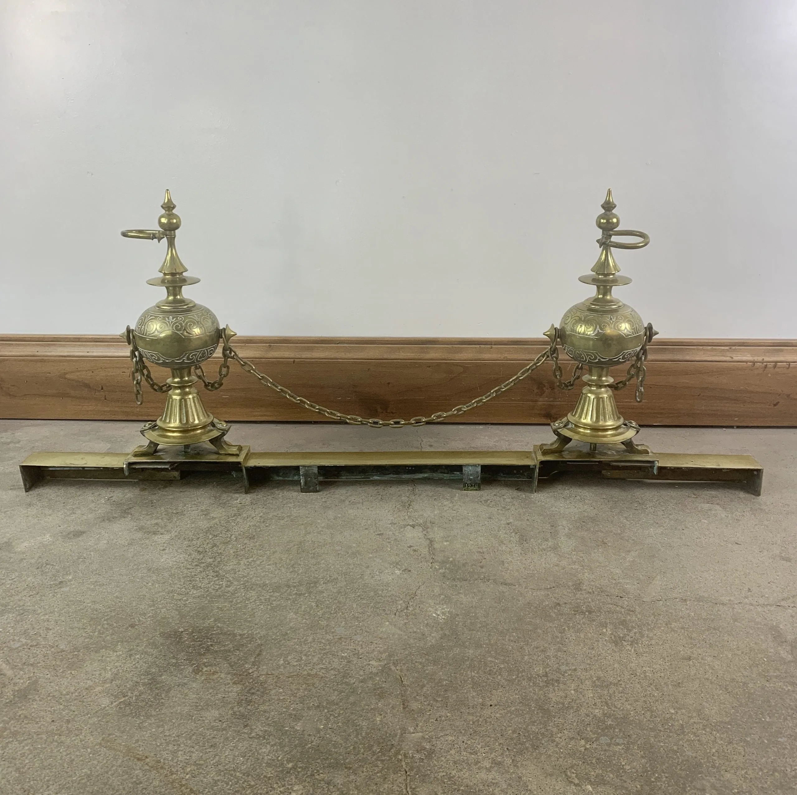 Fireplace Fender, French, Solid Brass, Traditional