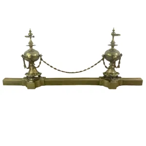 Fireplace Fender, French, Solid Brass, Traditional