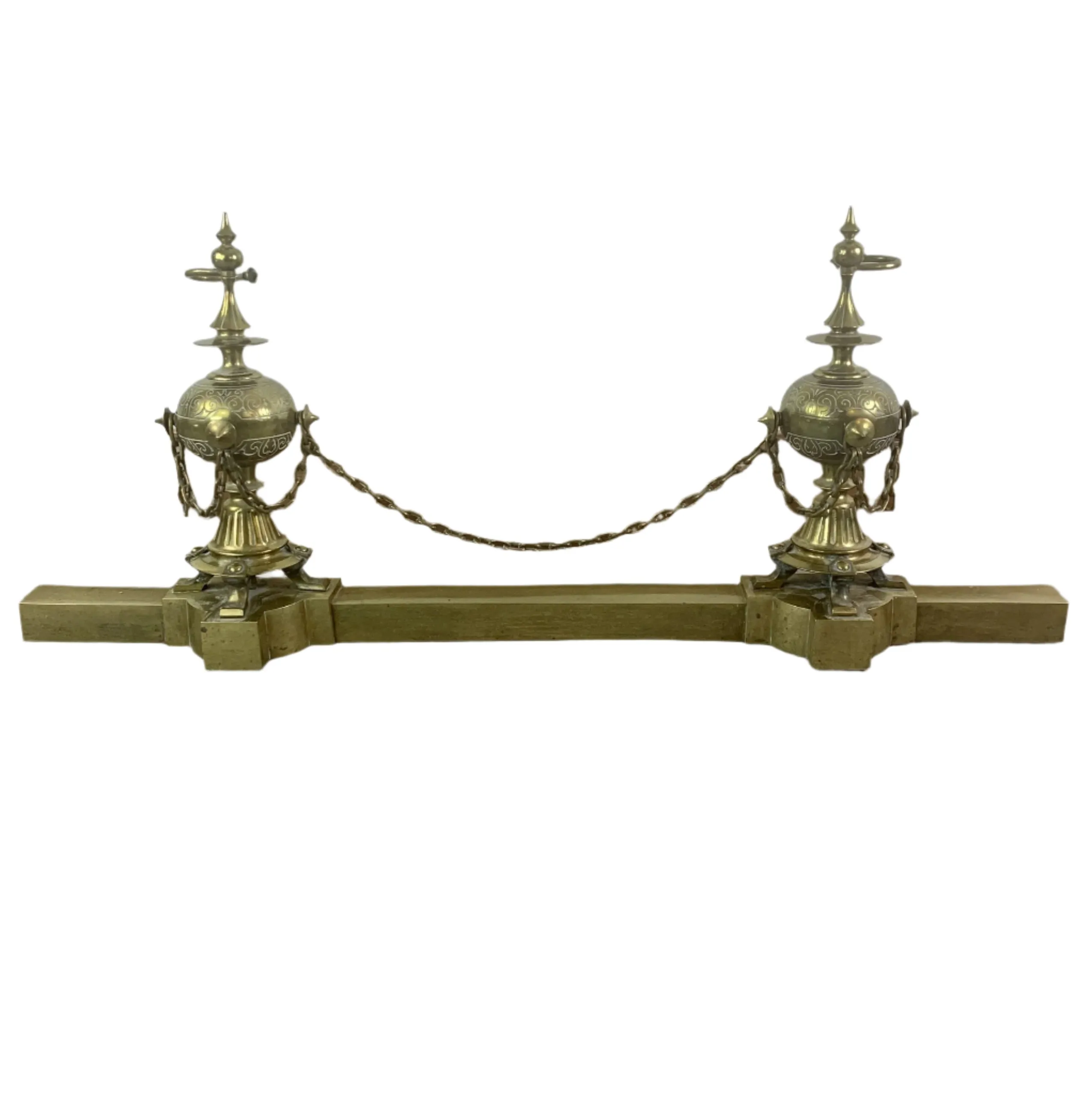 Fireplace Fender, French, Solid Brass, Traditional
