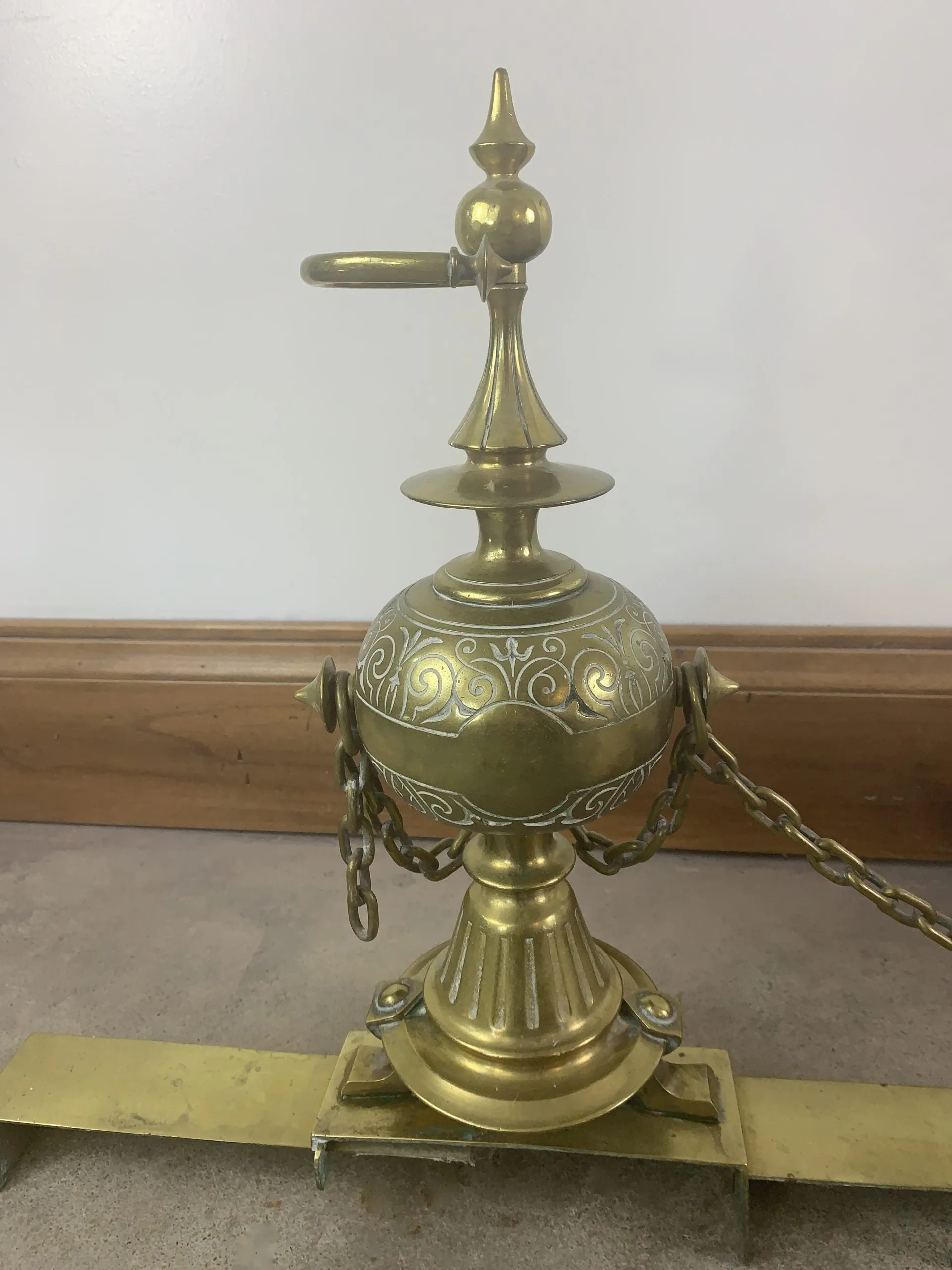 Fireplace Fender, French, Solid Brass, Traditional