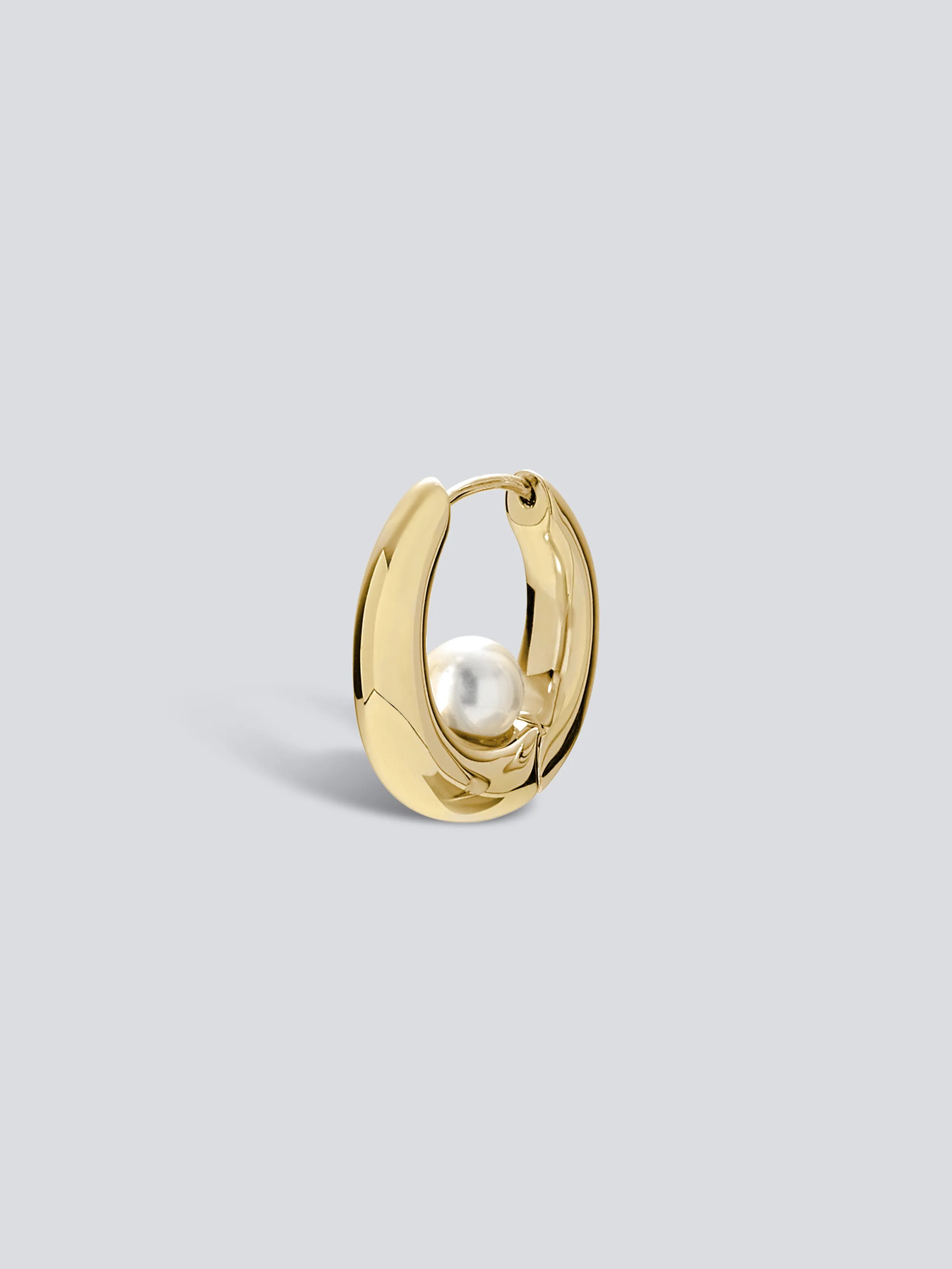 Floating Pearl Hoop Earring