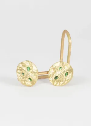 Flux Green Diamond Round Drop Earrings