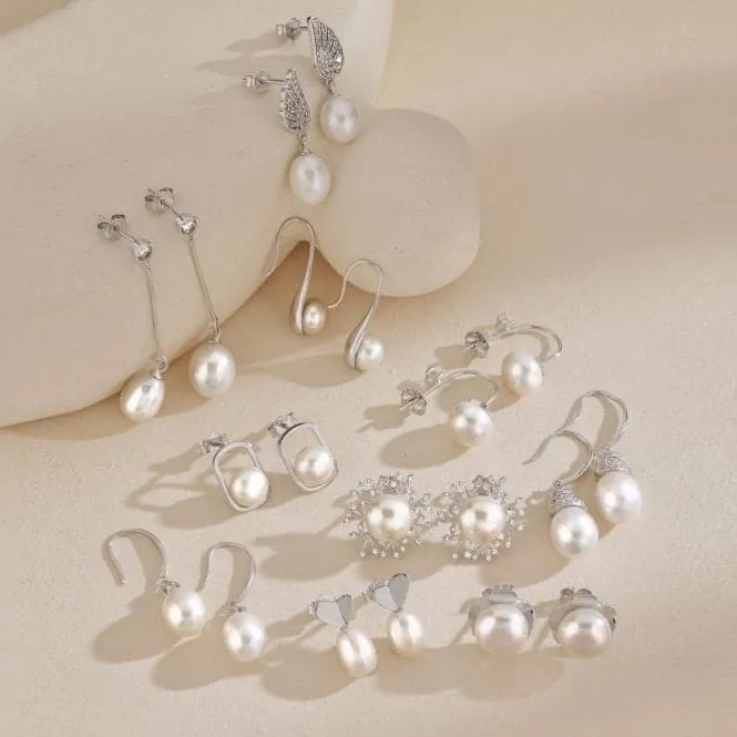 Fresh Water Pearl Rigid Dropper Earrings ERLE019
