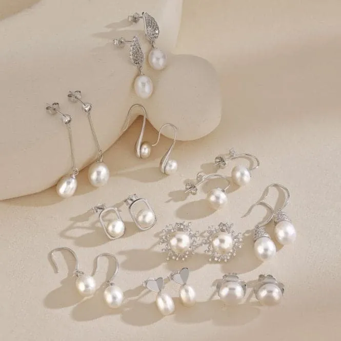 Fresh Water Pearl Sparkling Leaves Earrings ERLE023