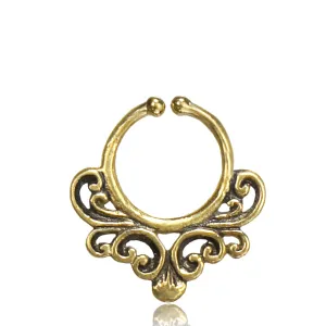 Ganga Faux Septum Ring - Brass