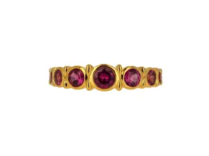 Garnet Rhodolite Bezel Set Ring