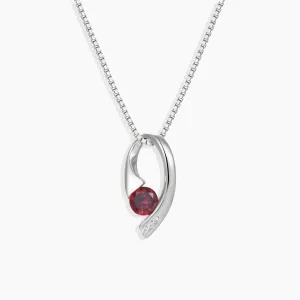 Garnet Rio Pendant Necklace in Sterling Silver