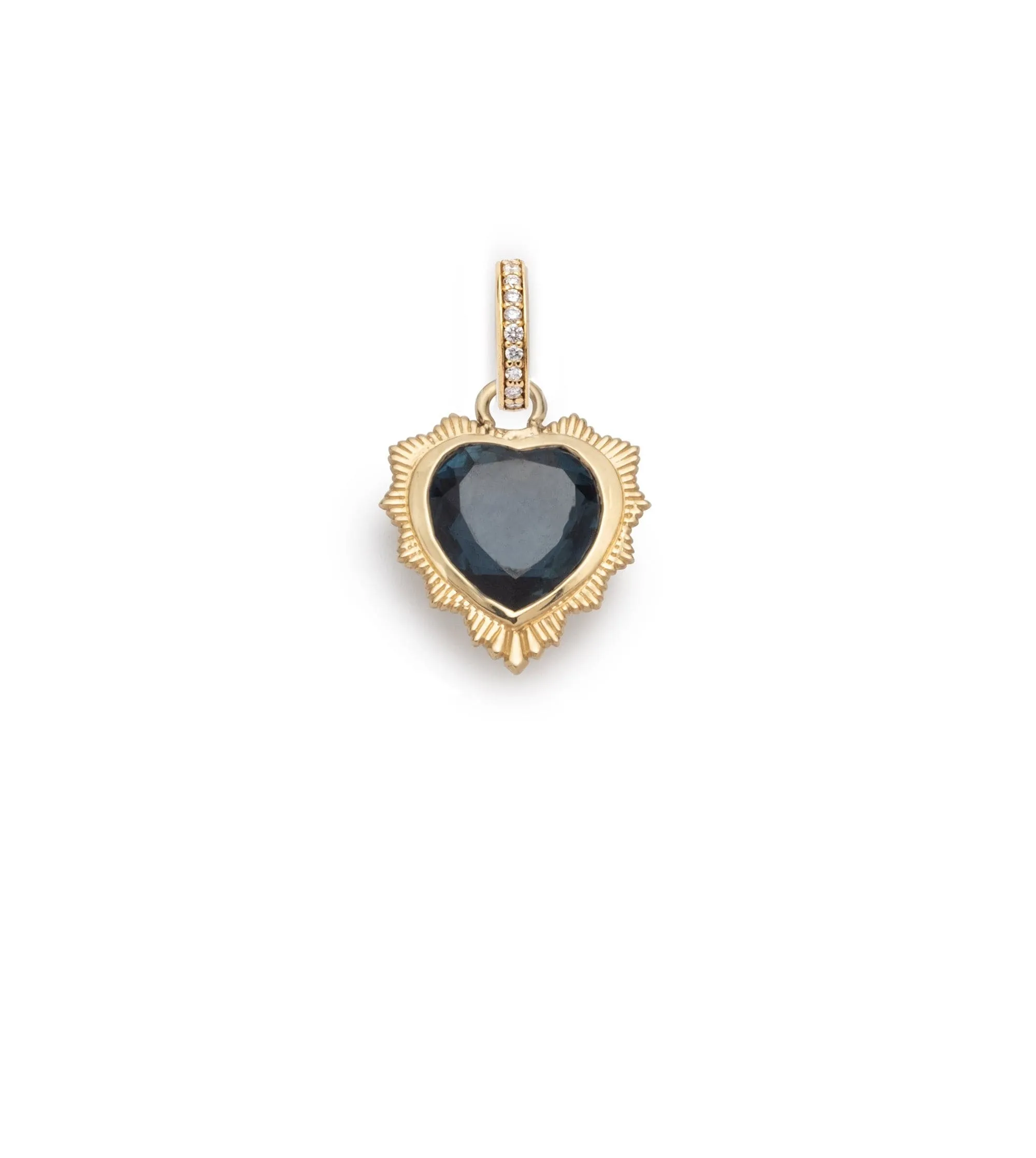 Gemstone Heart - Love : London Blue Topaz Medallion with Oval Pushgate