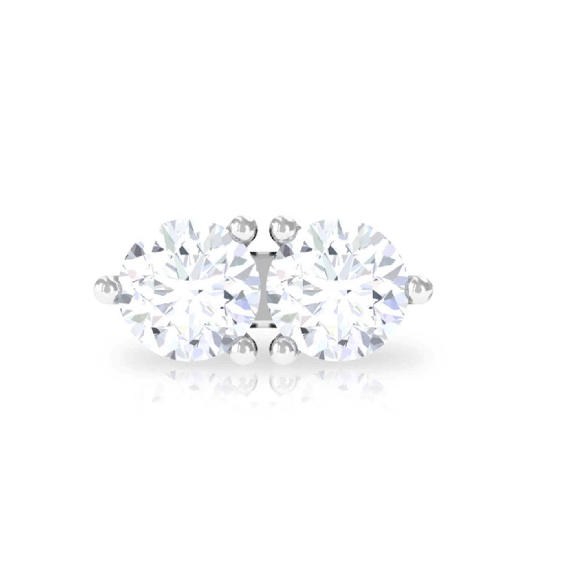 Genuine Diamond Two Stone Earring for Tragus Piercing