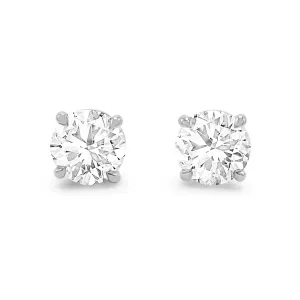 GIA Certificated Brilliant Cut Solitaire Diamond Earrings