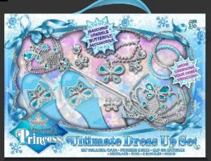 Girl's Princess Pretend Play Toys, Girl’s Jewelry Dress Up Play Set, Tiara, Shoes, Earrings, Necklace, Ring, 2 bangles and a wand!