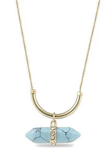 Gold Chain Blue Necklace For Women