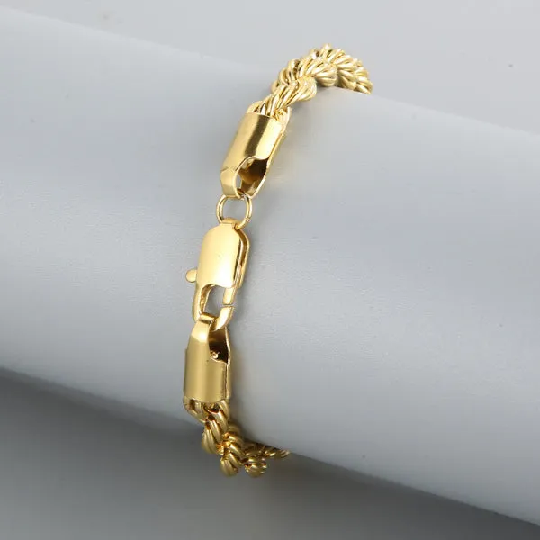 Gold Titanium Steel Bracelet (Circumference 22cm) 金色鈦鋼手鍊 (鍊長 22cm) KJBR16111