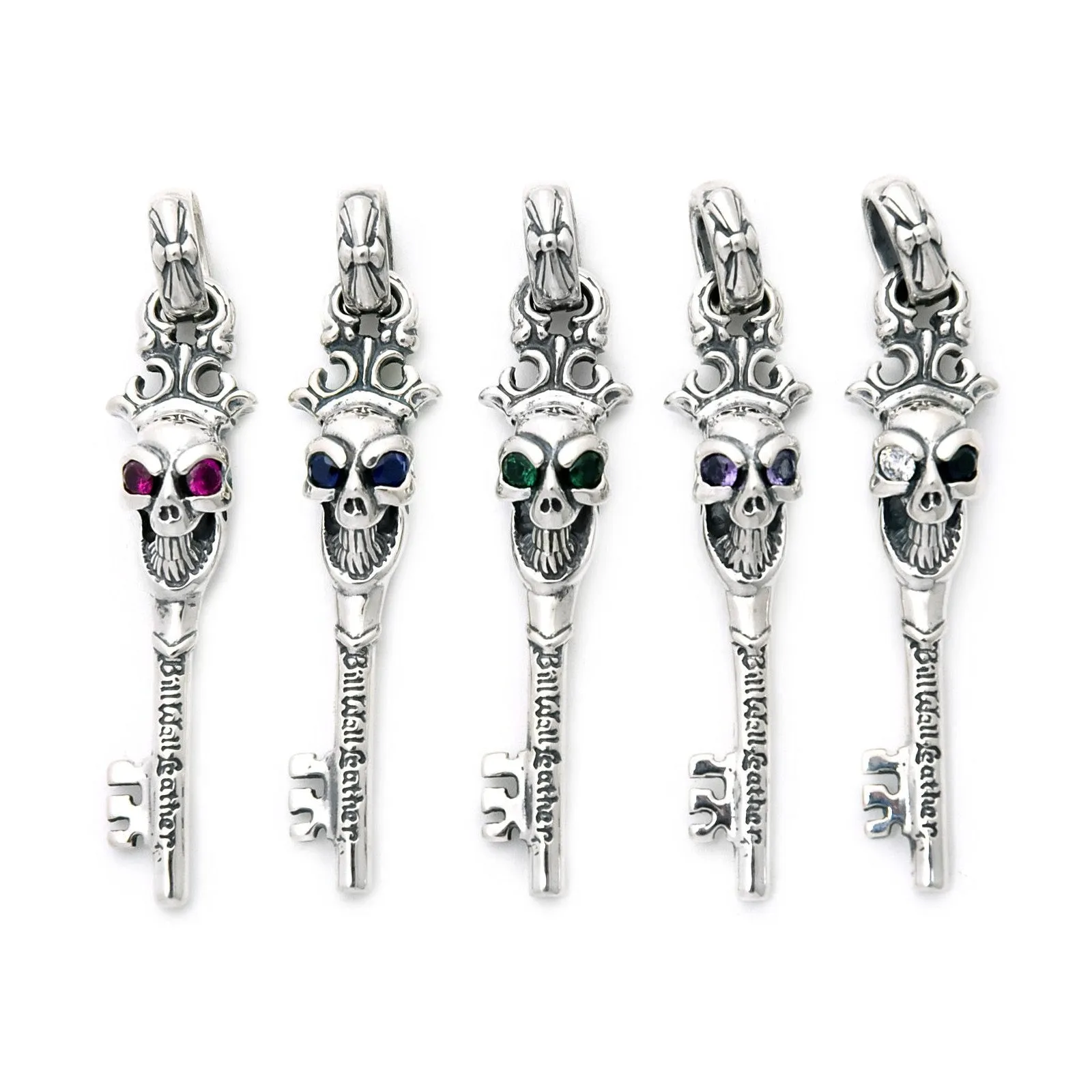Good Luck Skull Key Pendant with Stone Eyes