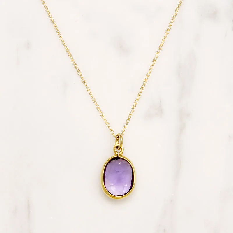 Gorgeous 6ct Amethyst in Gold Bezel Pendant