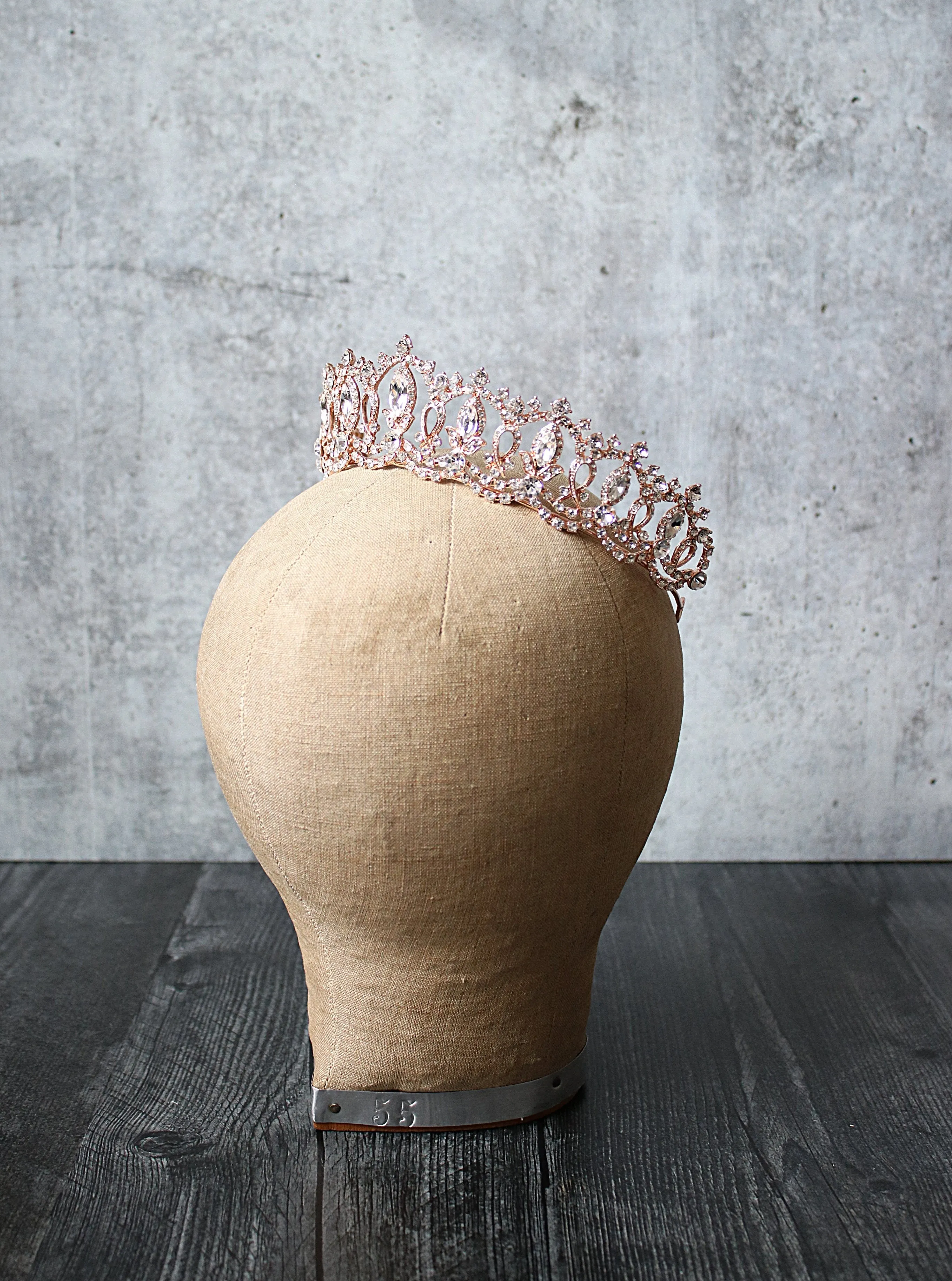GRAND SERENA Rose Gold Tiara with Colored Accent Stones