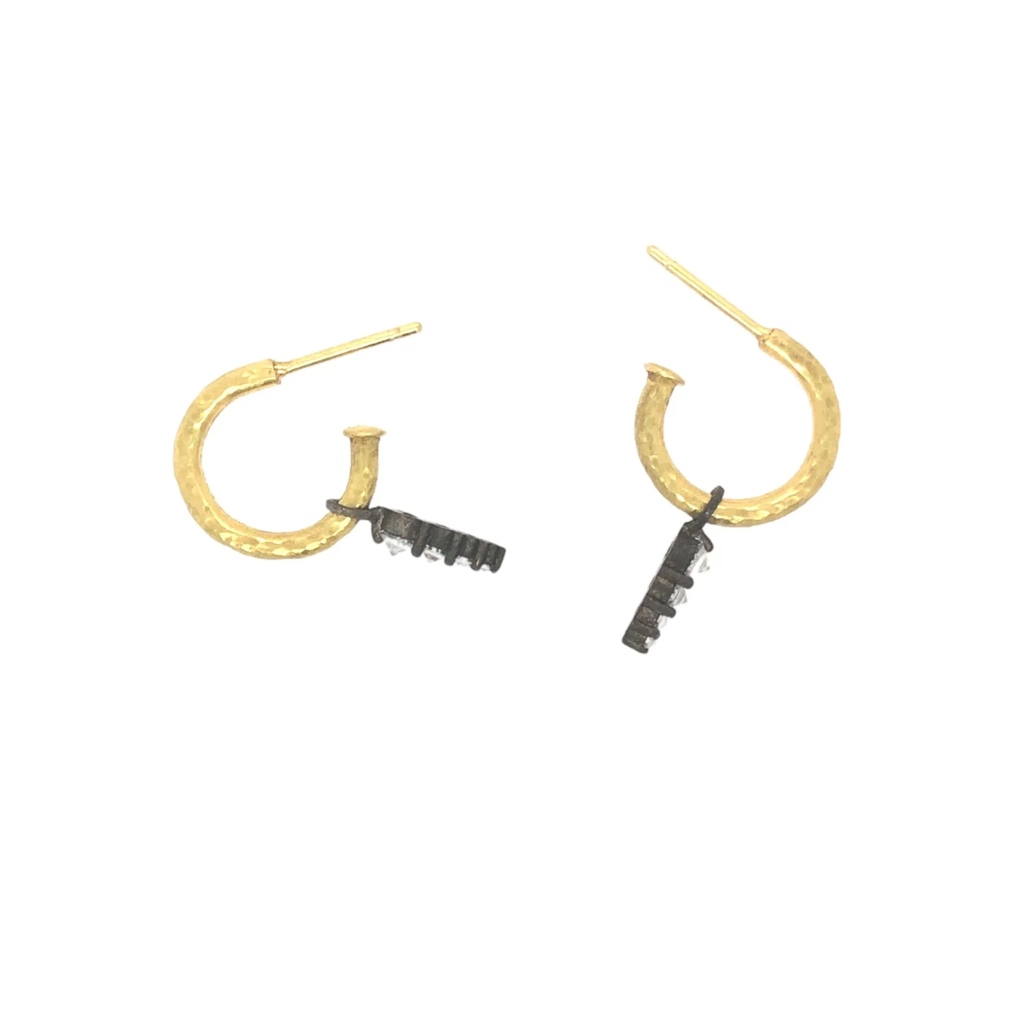 Hoops with Tapered Diamond Dangle - Tap by Todd Pownell