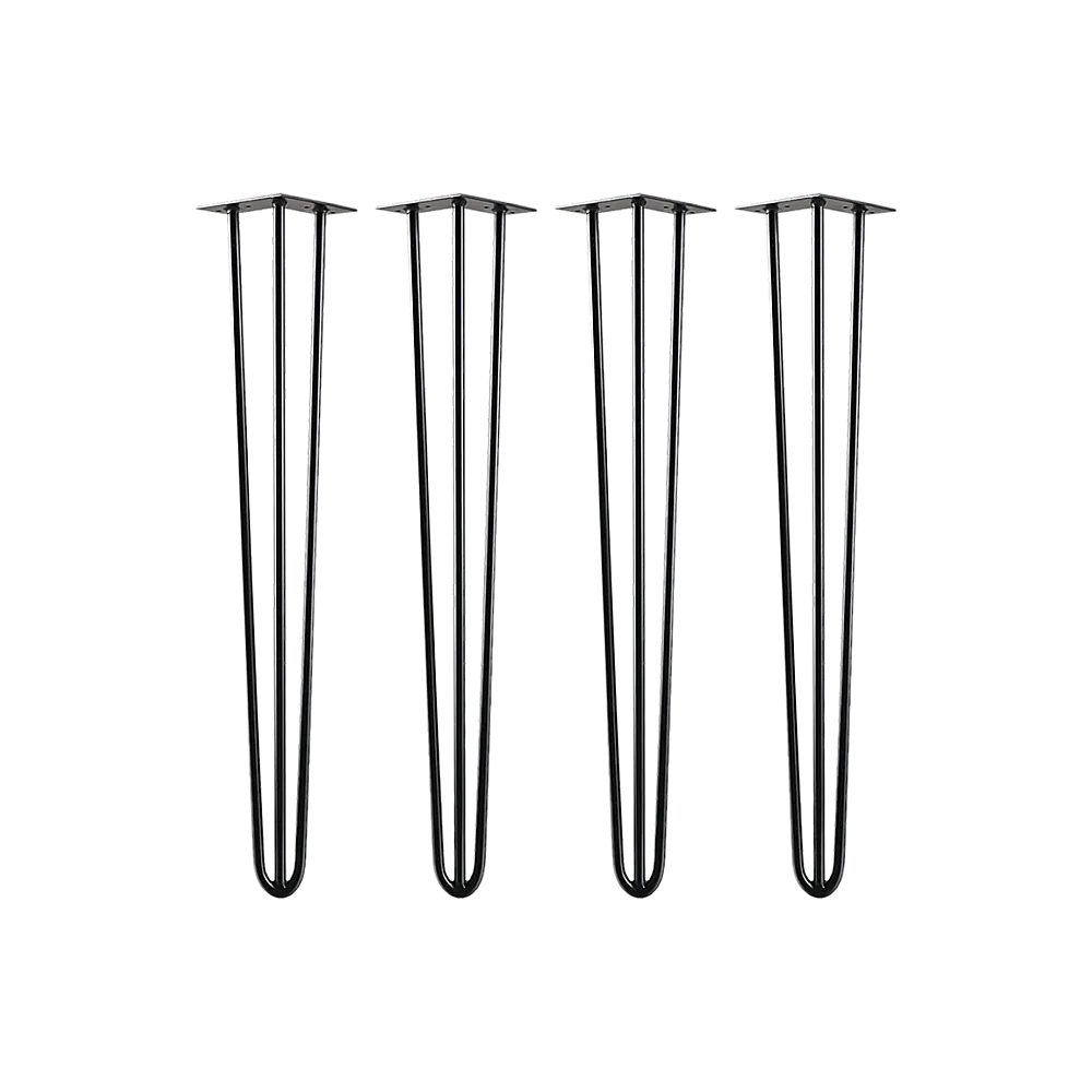 Industrial 3-Rod Steel Hairpin Table Legs 71cm, Set of 4