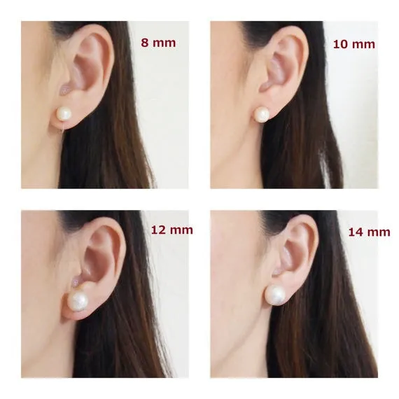 Ivory cotton pearl invisible clip on stud earrings