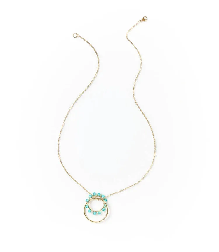 Jatasya Beaded Hoop Pendant Necklace