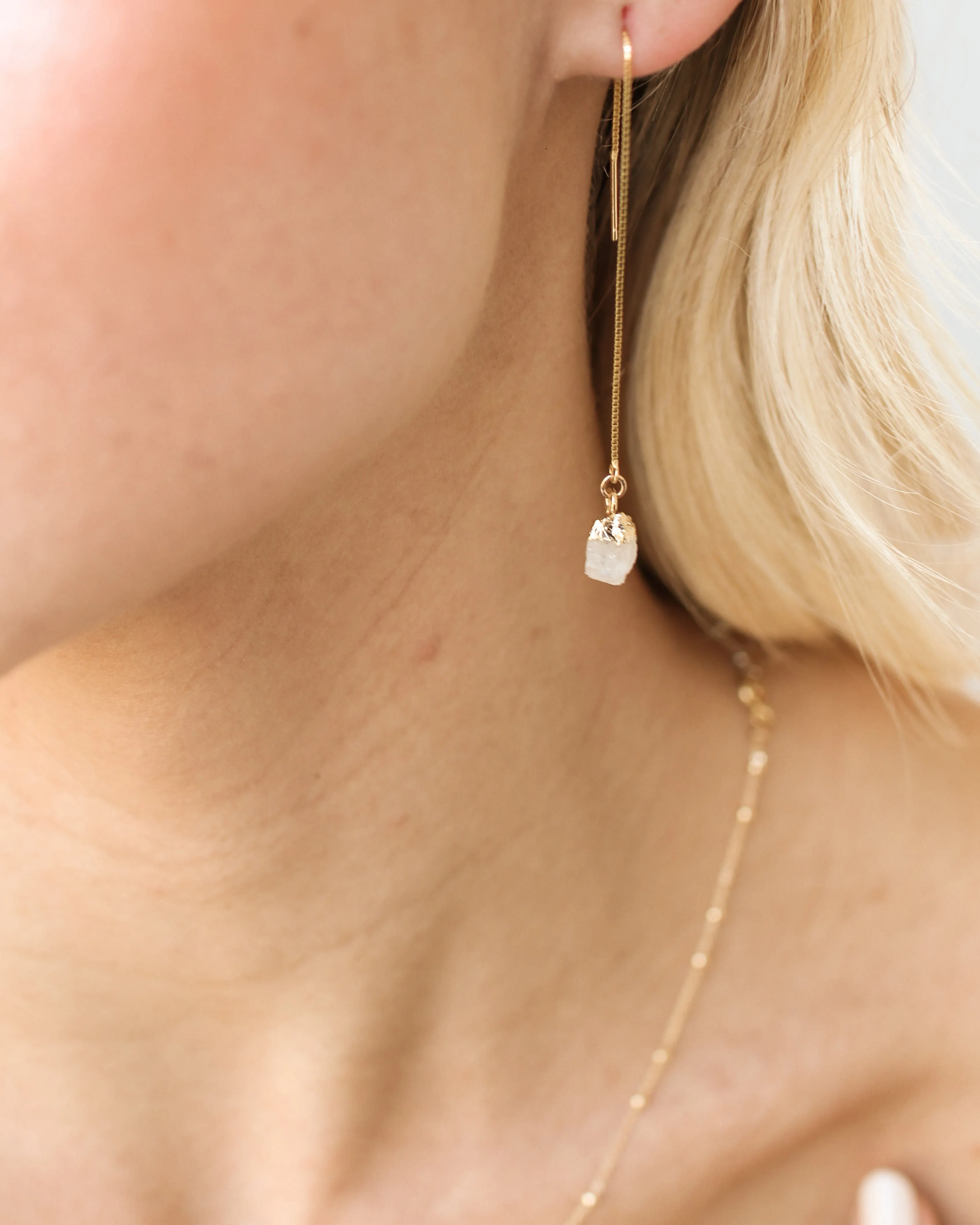 June | Moonstone Earrings