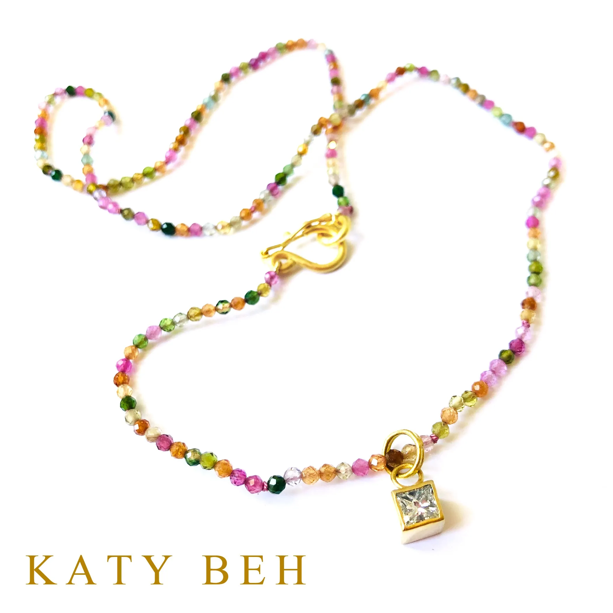 Jupiter Diamond and Mulicolored Tourmaline Necklace