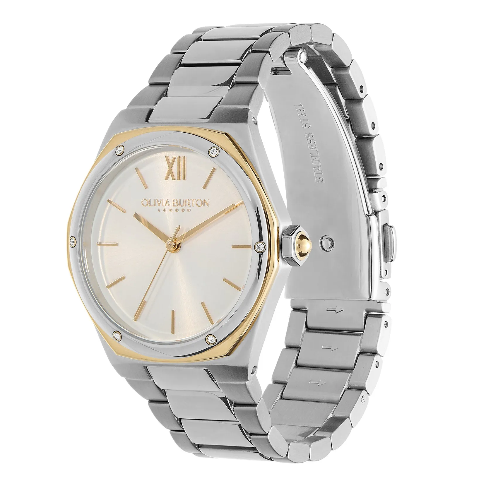 Ladies Hexa White Gold and Silver Bracelet Watch (24000031).