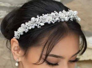 Layla - Pearl Crystal Floral Bridal Headband