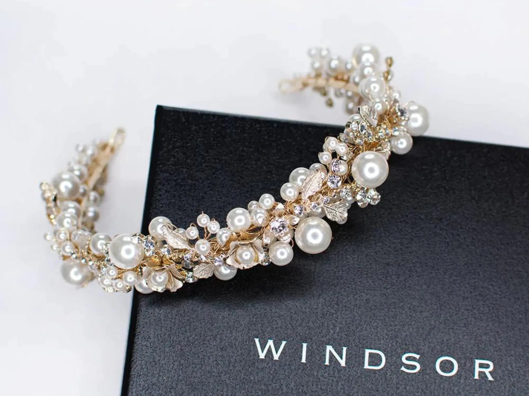 Layla - Pearl Crystal Floral Bridal Headband