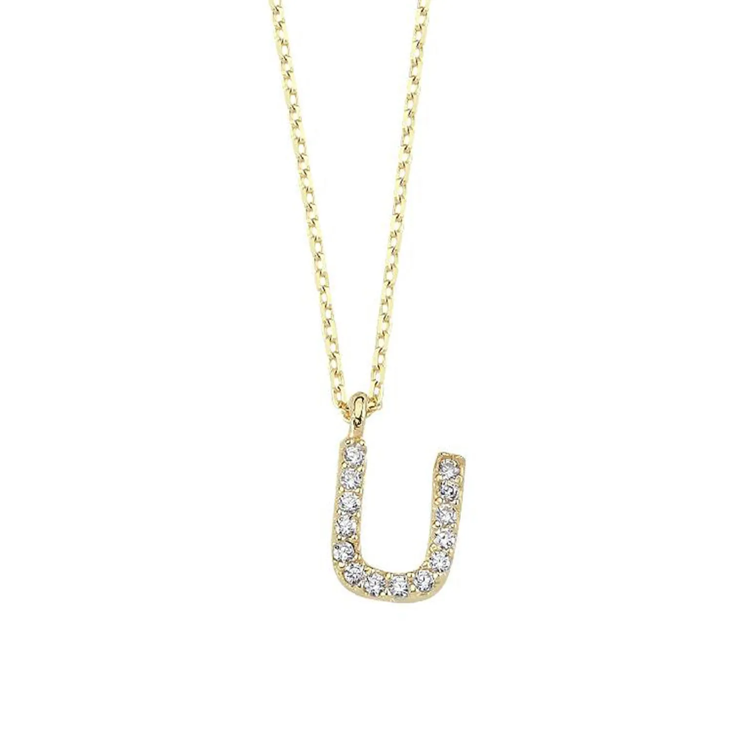 Letter U Gold Necklace