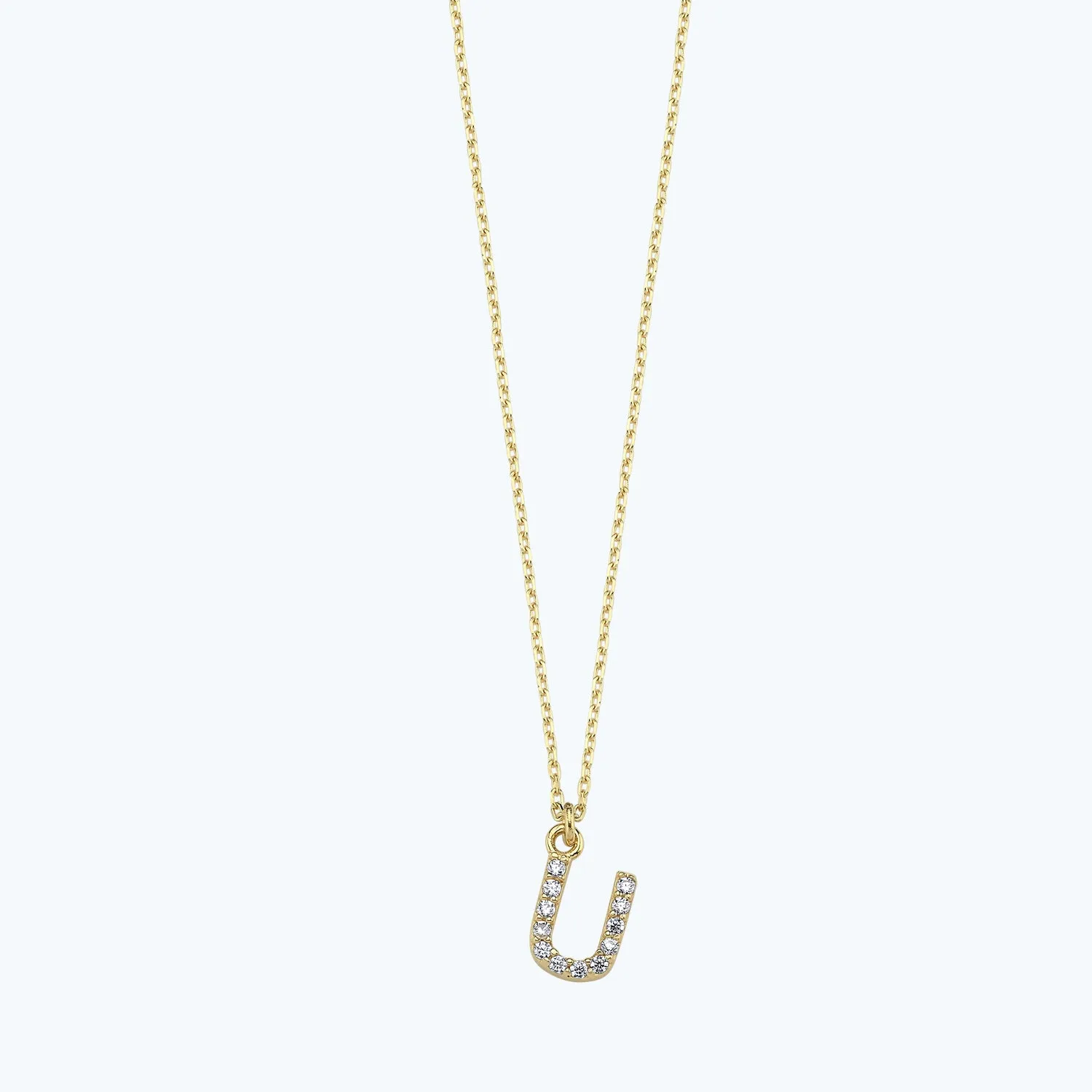 Letter U Gold Necklace