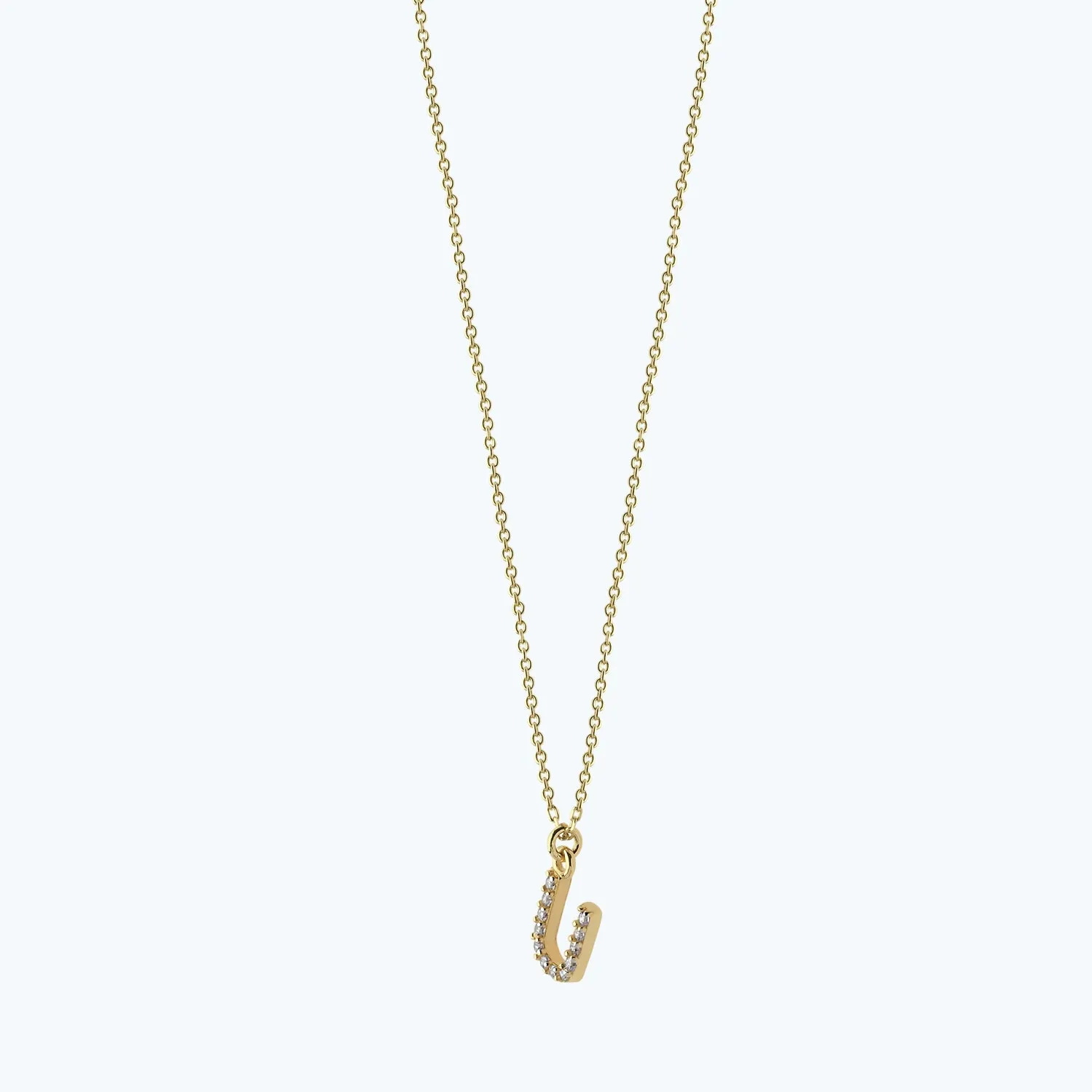 Letter U Gold Necklace