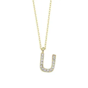 Letter U Gold Necklace