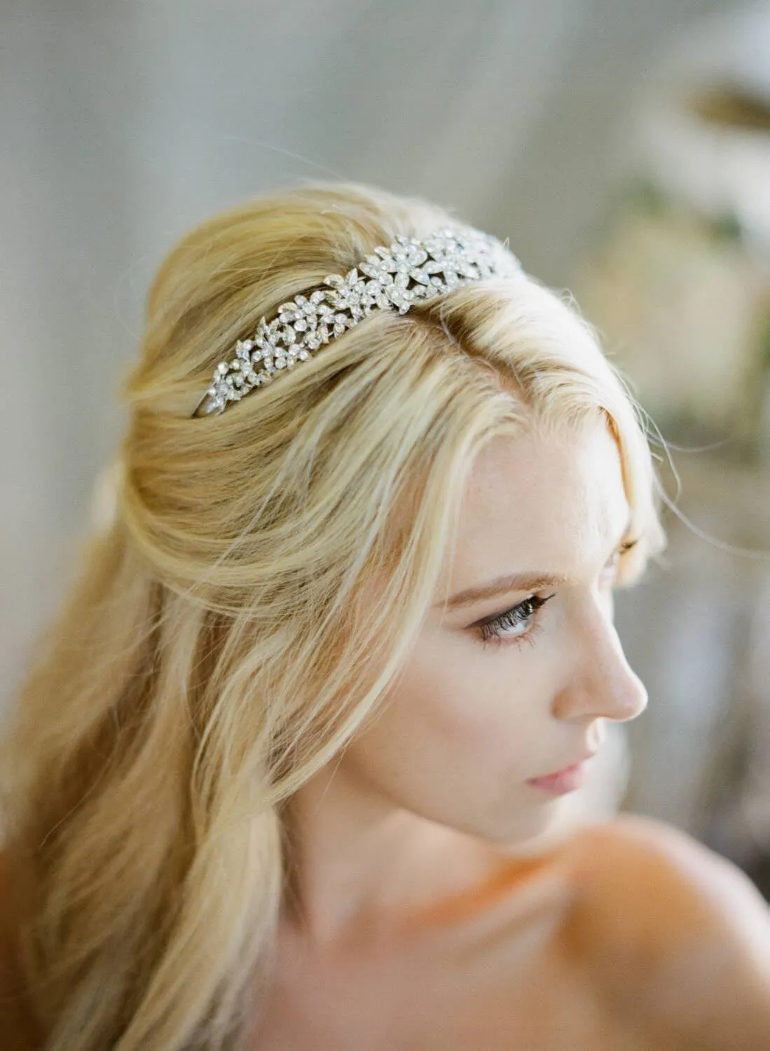 LINA Silver Crystal Headband