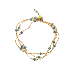 Loopy Duo Bracelets / Necklace - Sapphire with Peridot