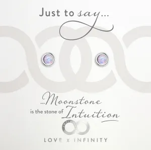 LXI Birthstone Earrings Moonstone/June