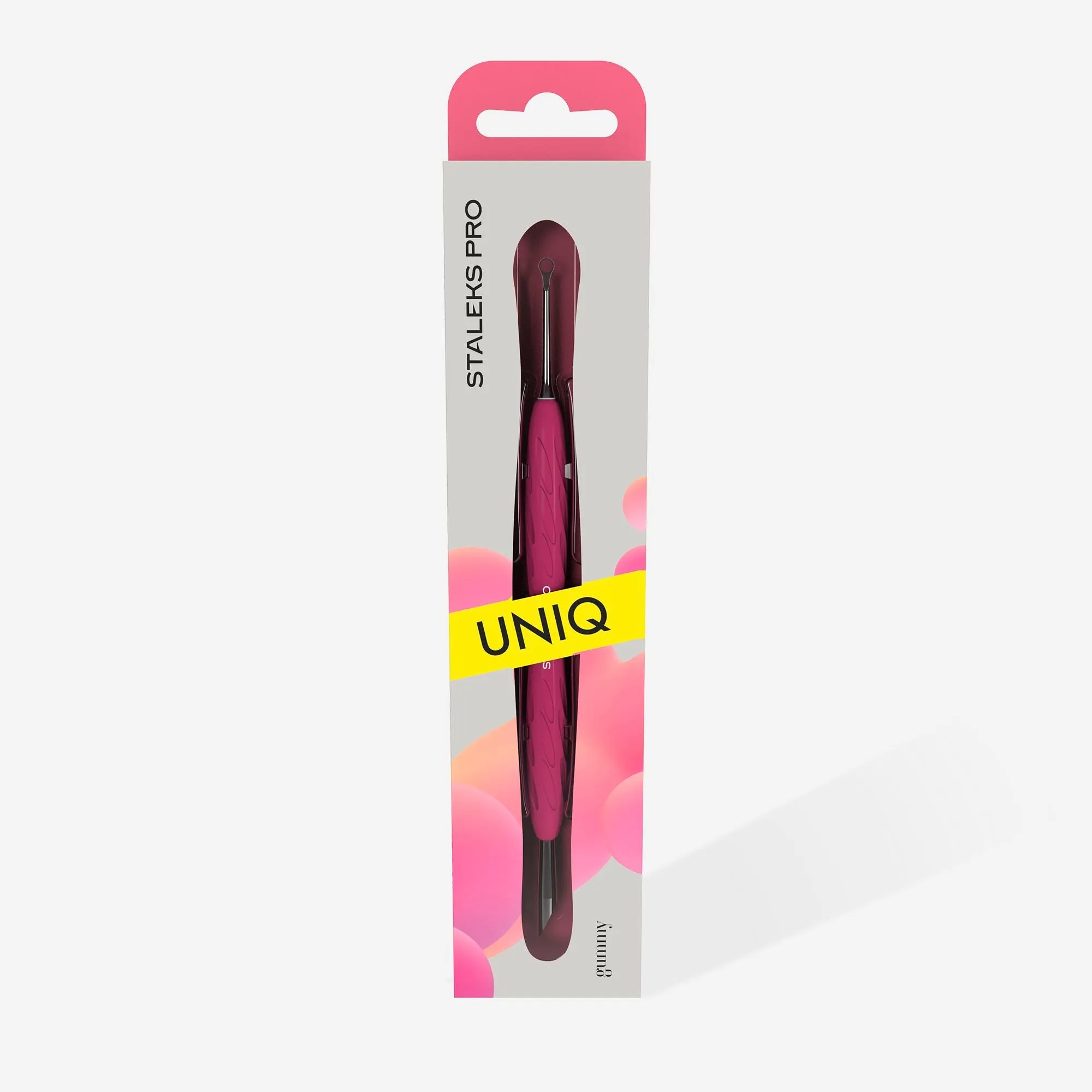 Manicure pusher with silicone handle “Gummy” Staleks Pro UNIQ 11 TYPE 2 (slanted pusher   ring)