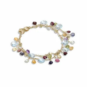 Marco Bicego Paradise 18K Yellow Gold Double Row Multi Stone Bracelet