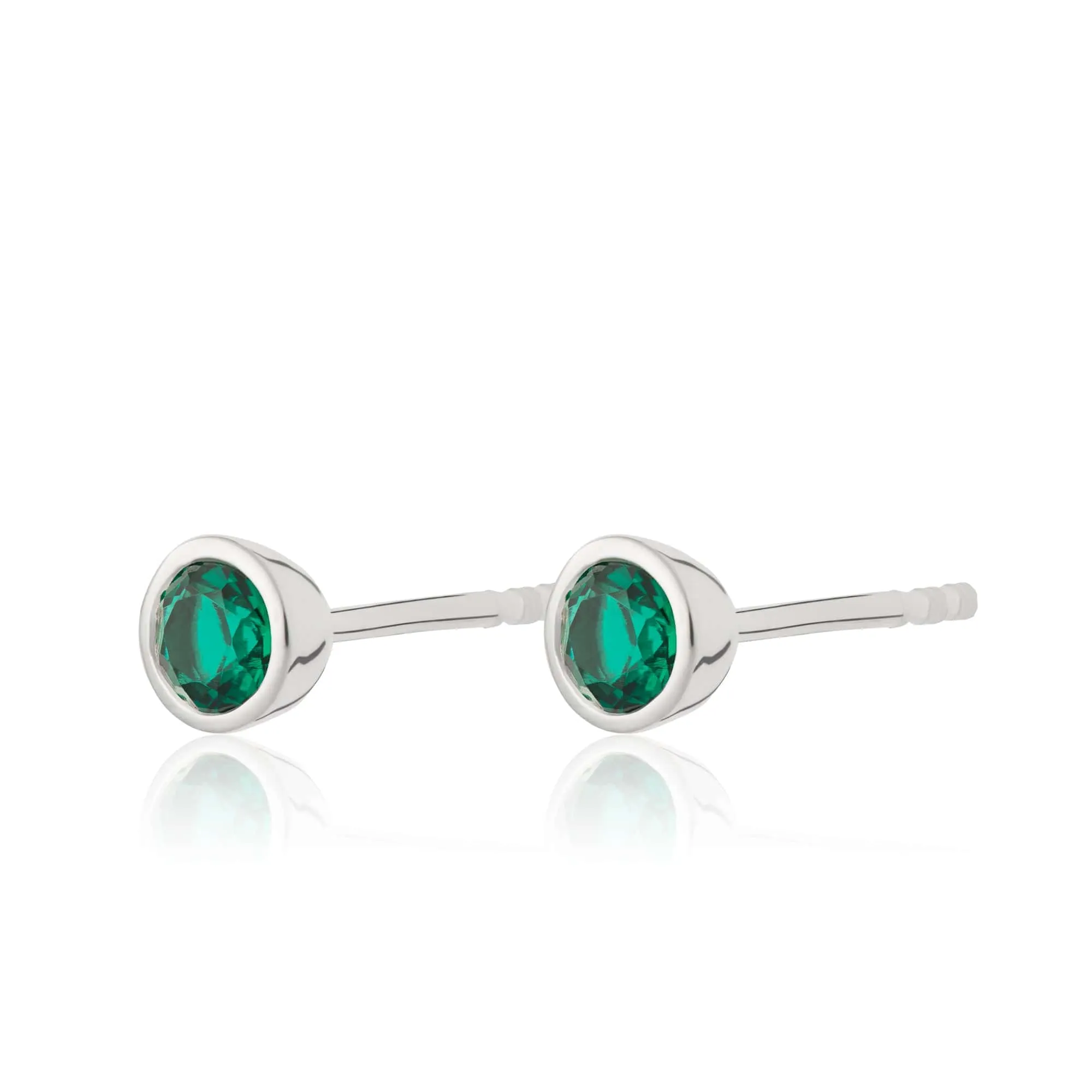 May Birthstone Earrings (Emerald)