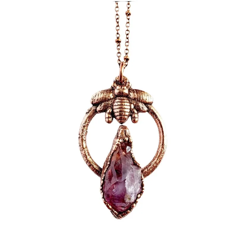 MergingMetals Necklace: Amethyst Honey Bee