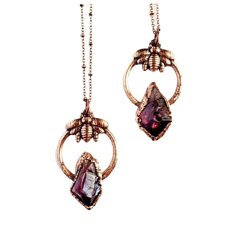 MergingMetals Necklace: Amethyst Honey Bee