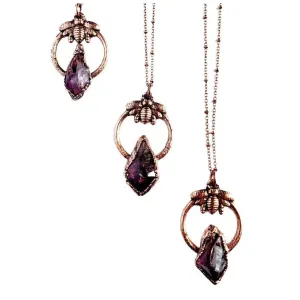 MergingMetals Necklace: Amethyst Honey Bee